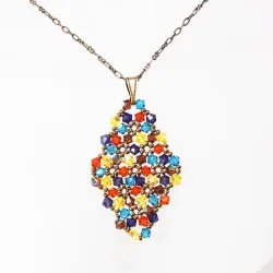 Pendant 45cm - Xochitl Rhombus M-Bronze Chain - Pendant 45cm - Laiton bronze